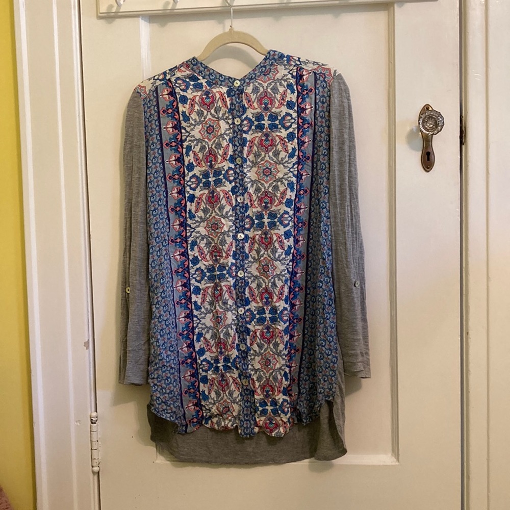 Grey, Extra Large, Button Down Blouse - image 1